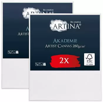 Artina Artina Keilrahmen Keilrahmen Leinwand Akademie 50x60cm 2er Set 100% Baumwolle Leinw&auml;nde 280 g/m&sup2; f&uuml;r Acrylfarben Canvas 50 cm x 60 cm