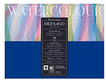 Fabriano 73612432 Aquarellpapier Baumwolle weiß 24 x 30 x 0,5 cm