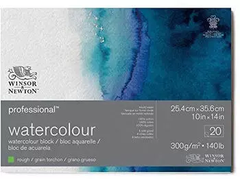 Winsor & Newton Professional Aquarellpapier Block Grobkorn 300g/m² 25,4x35,6cm 20 Blatt (6664011)