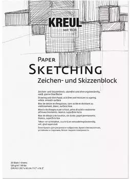 Kreul KREUL 69003 - Paper Sketching Zeichen- und Skizzenblock 20 Blatt 120 g/qm DIN A3 wei&szlig; glatte Oberfl&auml;che s&auml;urefrei und alterungsbest&auml;ndig