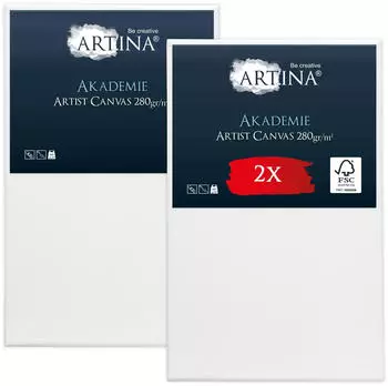Artina Artina Keilrahmen Keilrahmen Leinwand Akademie 70x100cm 2er Set 100% Baumwolle Leinw&auml;nde 280 g/m&sup2; f&uuml;r Acrylfarben Canvas