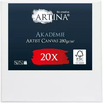 Artina Artina Keilrahmen Keilrahmen Leinwand Akademie 30x40cm 20er Set 100% Baumwolle Leinw&auml;nde 280 g/m&sup2; f&uuml;r Acrylfarben Canvas 30 cm x 40 cm