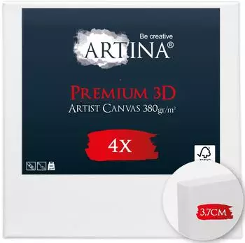 Artina Artina Keilrahmen Leinwand Premium 3D 90x90cm 4er Set 380 g/m&sup2;
