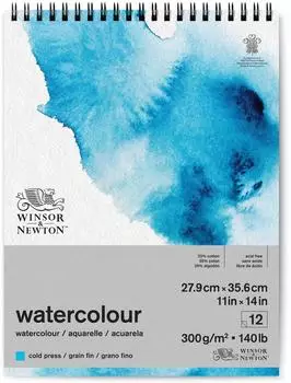 Winsor & Newton Künstlerfarbe + Bastelfarbe Watercolour pad spiral 300g 26x36cm 12pages
