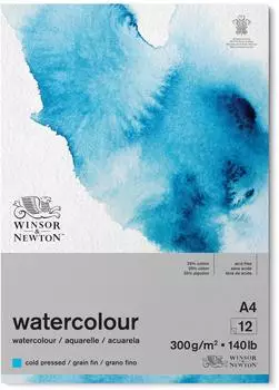 Winsor & Newton Bastelpapier Watercolour pad cold side glued 300g A4 12pages (300 g/m² 12x)