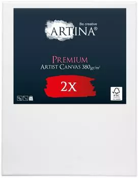 Artina Artina Keilrahmen Keilrahmen Leinwand Premium 40x60cm 2er Set 100% Baumwolle - bespannt - f&uuml;r Acrylfarben - zum Bemalen 40 cm x 60 cm