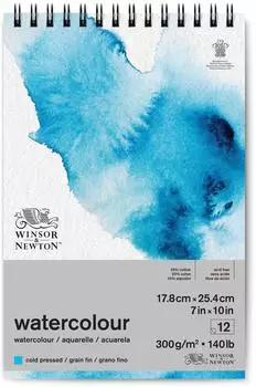 Winsor & Newton Classic Aquarellpapier Spiralbindung 300g/m² kaltgepresst 17,8x25,4cm (6662581)