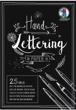 Ursus Ursus 24929290 - Handlettering Paper schwarz DIN A5 210 g/qm 25 Blatt Tonkarton ideale Grundlage zum individuellen Gestalten von Buchstaben