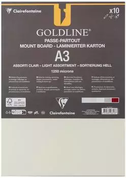 Clairefontaine Zeichenpapier 10 Passep A3 sort hell 1,25 mm 96818C Packung