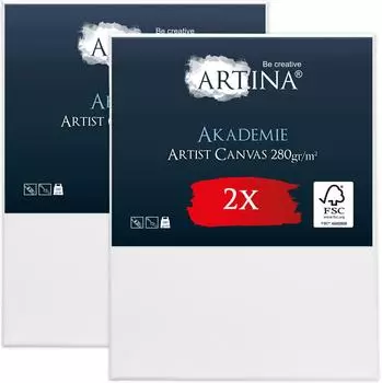 Artina Artina Keilrahmen Keilrahmen Leinwand Akademie 80x100cm. 2er Set 100% Baumwolle Leinwände 280 g/m² für Acrylfarben Canvas