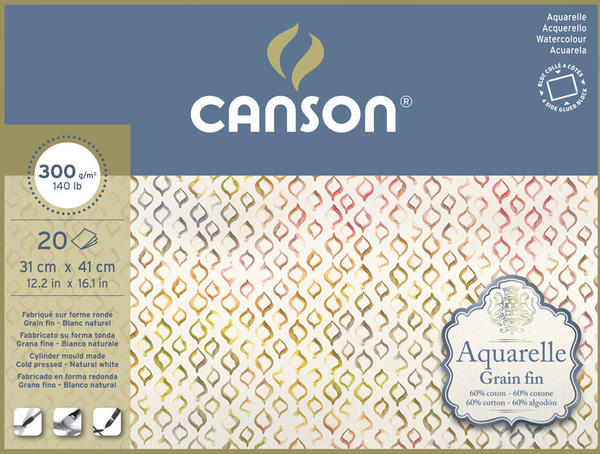 Canson-Infinity Canson Aquarellblock Aquarelle fein 310 x 410 mm (C400106440)