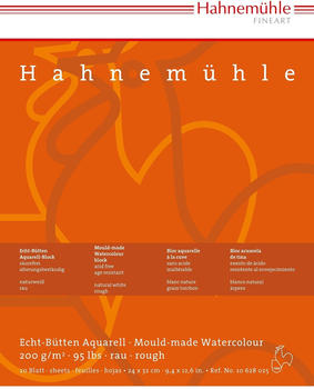 Hahnemühle Echt-Bütten Aquarellblock 24 x 32 cm rau 20 Blatt (10628025)