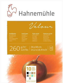 Hahnemühle Pastellpapier Velour Block 10 Farben 260g/m 36x48cm 10 Blatt (10628603)