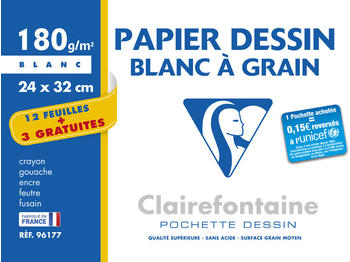 Clairefontaine Zeichenpapier Blanc a Grain Aktionspack (96177C)