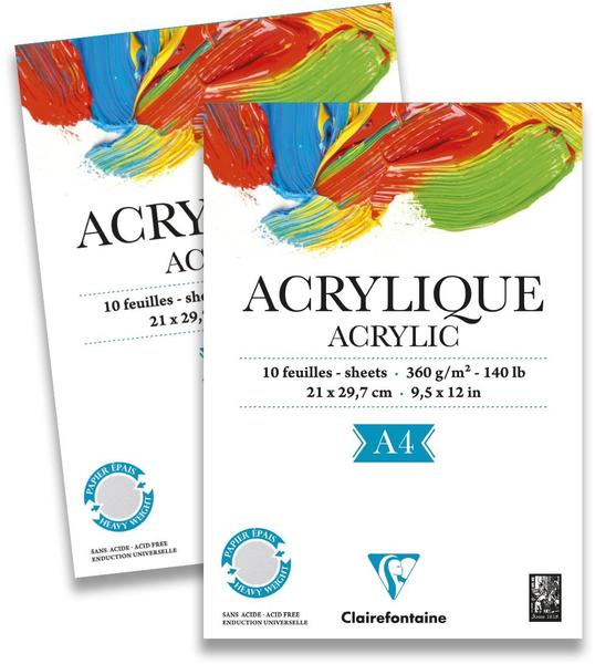 Clairefontaine Zeichenpapier ACRYLIC DIN A4 360 g/qm (96308C)
