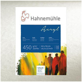 Hahnemühle Acryl 450 Malkarton 30 x 40 cm 10 Blatt weiß (10628314)