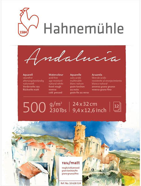 Hahnemühle FineArt Hahnemühle Andalucía Aquarellkarton 24 x 32 cm 12 Blatt weiß (10628524)
