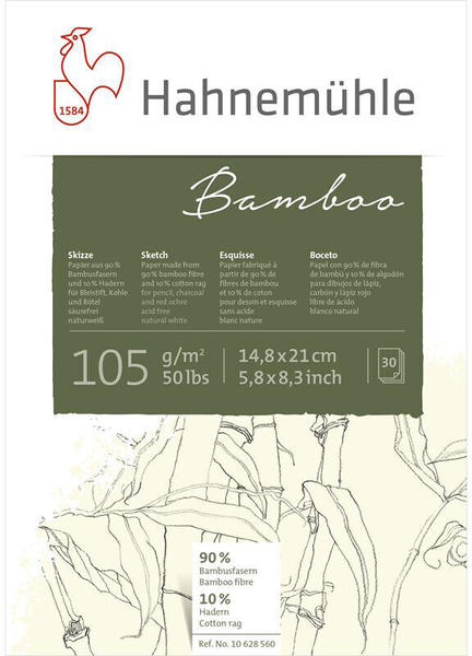 Hahnemühle FineArt Hahnemühle Bamboo Sketch Skizzenblock A4 30 Blatt weiß (10628561)
