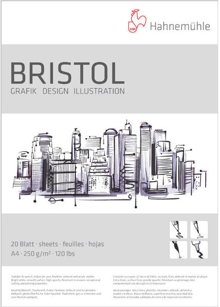 Hahnemühle Bristol Zeichenpapier A3 20 Blatt weiß (10628723)