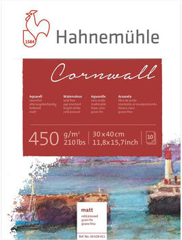 Hahnemühle Cornwall Aquarellblock 30 x 40 cm 10 Blatt weiß (10628411)