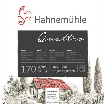 Hahnemühle Quattro Skizzenblock 30 x 30 cm 50 Blatt weiß (10628321)