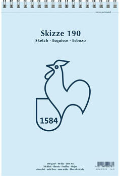 Hahnemühle Skizzenblock spiral. A4 50 Blatt weiß (60120278)