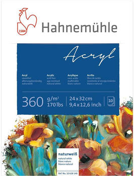 Hahnemühle Acryl 360 Block 24 x 32 cm 10 Blatt weiß (10628140)