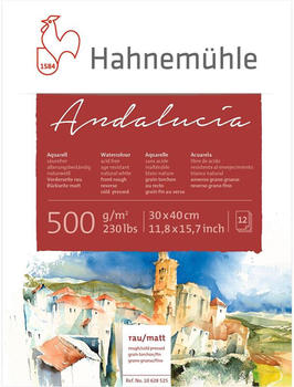 Hahnemühle Andalucía Aquarellkarton 30 x 40 cm 12 Blatt weiß (10628525)