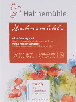 Hahnemühle Aquarellblock 8 x 10,5 cm 20 Blatt weiß (10628006)