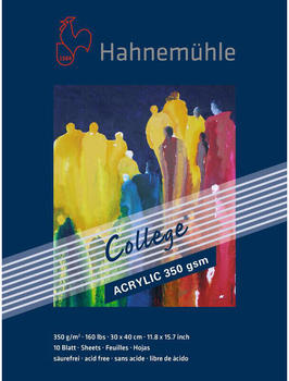 Hahnemühle College® Acrylmalkarton 30 x 40 cm 10 Blatt weiß (10650031)