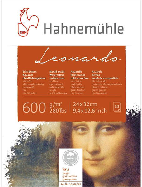 Hahnemühle FineArt Hahnemühle Leonardo Aquarellblock 24 x 32 cm 10 Blatt weiß (10628185)