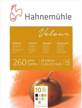 Hahnemühle Velour Pastellpapier Block 260 g/m² 10 Farben 30 x 40 cm 10 Blatt (10628602)