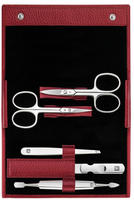 Zwilling Beauty - Manik&uuml;re Pedik&uuml;re Set 5tlg. Mit Nagelschere, Leder, Rot -...