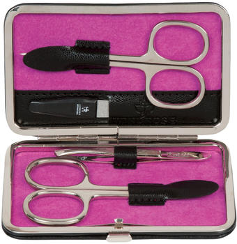 Windrose Merino Manicure Bügeletui 11 cm schwarz/pink