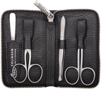 Becker Erbe Echtleder Reißverschluss-Etui Piemont 4-teilig schwarz