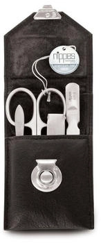 Nippes Solingen Premium Line Rindsleder Maniküre Set 4-teilig schwarz