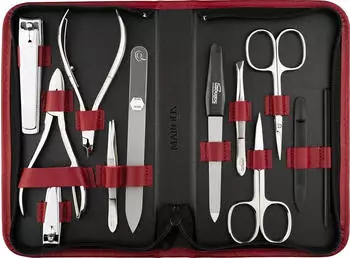 Yakimz Maniküre & Pediküre-Set Echtleder Etui 12tlg.