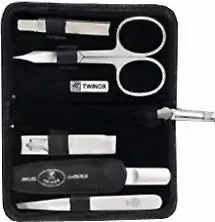 ZWILLING Reißverschluss-Etui, Yakleder, schwarz (5-tlg.)