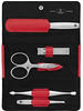 Zwilling Maniküre-Set Manicure TWINOX Premium, Echt Leder, rot, 5-teilig