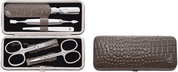 ZWILLING Classic Inox Rahmen-Etui Rindleder Kroko-Optik taupe (5-tlg.)