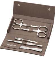 ERBE Manik&uuml;re-Etui "Wickel-Lederetui mit Druckknopf" best&uuml;ckt mit Solinger Premium