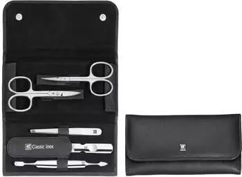 ZWILLING 97458-004-0 Druckknopf-Etui Rindleder schwarz (5-tlg.)