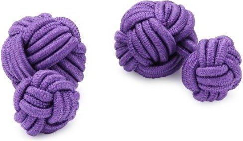 Teroon Unisex-Manschettenknopf Seidenknoten lila (610115)