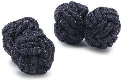 Teroon Unisex-Manschettenknopf Seidenknoten schwarz (610245)