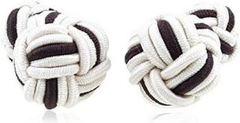 Teroon Unisex-Manschettenknopf Seidenknoten schwarz weiß (610344) Teroon Unisex-Manschettenknopf Seidenknoten schwarz weiß (610344)