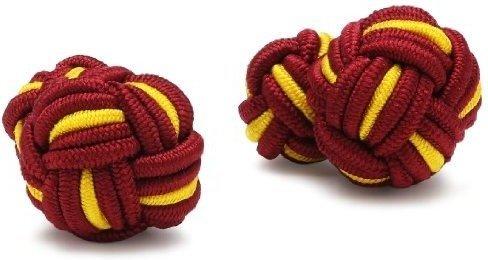 Teroon Unisex-Manschettenknopf Seidenknoten rot gelb (610214)