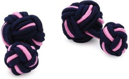 Teroon Unisex-Manschettenknopf Seidenknoten schwarz rosa (610252)