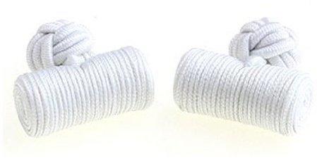 Teroon Unisex-Manschettenknopf Seidenrolle weiß (610597)