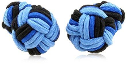Teroon Unisex-Manschettenknopf Seidenknoten blau schwarz (609997)