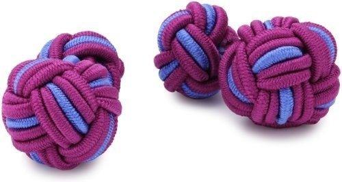 Teroon Unisex-Manschettenknopf Seidenrolle rosa hellblau (610153)